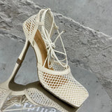 Women Pumps Thin High Heels Sexy Sandals Shoes For Woman Fashion Square Toe Mesh Ankle Strap Pumps Sandals Ladies