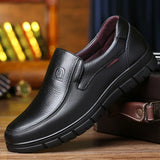 Men's Genuine Leather Shoes 38-46 Head Leather Soft Anti-slip Rubber Loafers Shoes Casual Plus Velvet Autumn Winter
