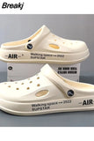 Men's Hole Shoes 2023 New Non-slip Thick-soled Casual Shoes Outerwear Beach Soft-soled Baotou Slippers Men's Slippers