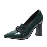 Breakj Autumn Women's Shoes Fashion Tip Fine Heel Single Shoes British Wind Shoes High Heels Spring And Autumn Work Single Shoes