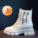 Black Boots Winter Shoes Women Ankel Boots Goth Shoes Platform Boots Snow Booties Woman Warm Botas Fall Flat