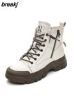 Flats Woman Sneakers Women's Shoes Ladies Casual Breathable Female Ankle boots Lace Up Woman Comfort High Top Shoes
