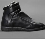 Top Hook Mens Shoes White Red Blue Leather Lace-up Leisure Flat Shoes For Men Rubber Sole Cusual Sneakers