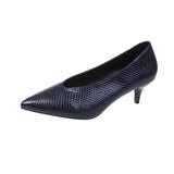 Size Soft Leather Shallow Mouth Pointed Thick Heel Shoes Women 2023 New Spring Autumn Snakeskin Pattern High Heels