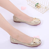 size 41 Women Soft leather Flats Fashion Woman Loafers Square Toe Buckle Ballerina Casual single Shoes Women Zapatos