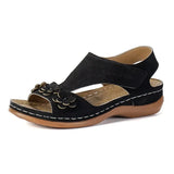 Women's Flowers Wedge Sandals Summer 2023 Plus Size 43 Platform Walking Sandalias Mujer Lightweight Non Slip Roman Shoes
