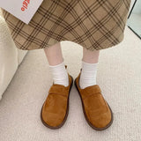 Woman Shoes Female Footwear Casual Sneaker Shallow Mouth Round Toe New Dress Moccasin Basic Lace-Up Flock Leisure Rubber