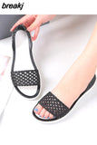 Summer Women Fashion Jelly Sandals Low Heel Peep Toe Shallow Slides Casual Beach Outdoor Female Ladies Slipper