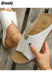 Women Wedge Slippers 2023 Casual Female Slides Lightweight Shoes Anti-slip Platform Retro Shoes Orthopedic Women