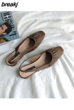 Slingback Sandals Women Slip On Mule Shoes Women Round Toe Low Heel Shoes Brand Shallow Pleated Sandal Elegant Mules