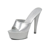 Breakj Patent Leather Drag Heels With Sexy Black Waterproof Platform Hate Day High Heel Sandals Female