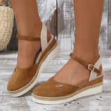 Toe Wedge Sandals for Women Summer Buckle Strap Gladiator Shoes Woman Fashion Espadrilles Platform Sandalias Mujer