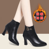 34-40 Size Spring Autumn Stiletto Thin Low Heels Pointed Toe Sexy Ankle Women Boots Wedding Shoes Woman Boots for