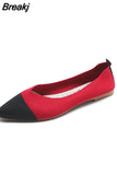 Fashion Slip on Mesh Loafers Breathable Stretch Ballet Shallow Flat Elegant Women Soft Bottom Pointed Toe Boat Shoes