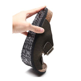 New Summer Men Beach Slipper Couple Shoe Casual Cork Nubuck Leather Women Outdoor Fashion Double Buckle Slide