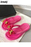 New Fashion Bowknot Women's Slippers Summer Women Slippers Indoor Outdoor Flip Flops Beach Shoe Home Non-slip EVA