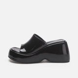 Platform Sandals For Women Wedge Slingback Fashion Metallic Glitter Open Toe Slipper Shoes Summer Casual Slip On