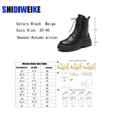 Ankle Boots Flat Heel Shoes Women Lace Up Winter Autumn Shoes Daily Short Boots Woman Footwear Size 35-40
