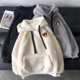 Fluffy Hoodie Women Winter Sweatshirts Plush Warm Top Double Hoodies Men Pullover Loose Soft Thick Top