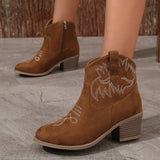 Breakj Short Boots Women 2025 Autumn New Round Head Thick And Large Size Side Zipper Martin