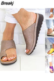 Women's Sandals New Female Shoes Comfy Platform Flat Sole Orthopedic Bunion Corrector Plus Size 35-43 Casual Shoes