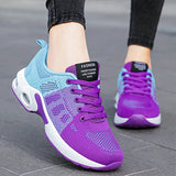 Women 2022 Multicolor Mesh Lightweight Outdoor Shoes Ladies Flat Lace-up Round Toe Sneakers For Women Walking