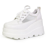 INS Brand Women Sneakers Wedges Lace Up Platform Shoes Thick Vulcanized Shoes Casual Comfy Spring Summer