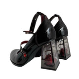 Breakj Rose Coarse Heel High Heels Mary Treasure Shoes Retro Single Shoes 2025 New Spring And Autumn