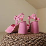 2023 Chunky High Heel Women's Sandals Platform Ankle Strap Buckle Sandals European Fashion Party Sandals Spring