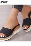 Women Sandals Elegant Woman Shoes With Low Heels Wedge Sandals Summer Zapatos Mujer Peep Toe Platform Sandals Ladies