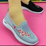 Women Sneakers Mesh Breathable Floral Comfort Mother Shoes Soft Solid Color Fashion Female Footwear Lightweight Zapatos De