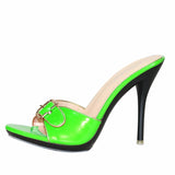 Color Slippers Women Shoes Sexy Patent Leather High Heel 10.5CM Pointed Toe Sandals Shoes Women 2023 Female Wedding