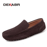 Men Loafers Shoes Warm Soft Genuine Leather Business Men Moccasins Shoes Breathable Slip on Driving Shoes Size