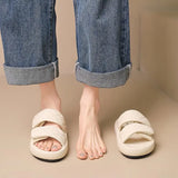 New Summer Women Beach Outside Platform Slippers Med Heel Casual Hook Loop Non-slip Outdoor Slide