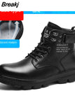 2023 New High Boots Men's High Top British Style Worker Boot High-Ankle Leather Casual Motorcycle Shoes Men's