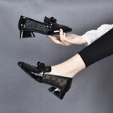 for Women 2023 Normal Leather Casual Ladies Summer Footwear Low Heel Elegant Loafers Transparent Square Toe Clear Chic