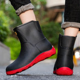 Men's Rain Boots Waterproof Men Ankle Boots Platform Rain Shoes Fashion Flats Men Casual Rainboots Man Rubber Rain