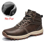 Classic Winter Warm Men Boots Split Leather Outdoor Snow Boots Handmade Waterproof Working Non-slip Ankle