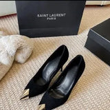 Breakj Black High-Heeled Women's New High-End Design In 2024 With A Small Metal