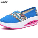 Summer Sneakers for Women Thick Sole Canvas Shoes Flat Platform Sweet Women's Flats Ladies Brand Shoes 5cm Heel