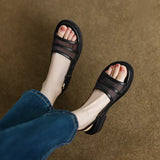 New Women's Flat Bottom Roman Strap Sandals with Non Slip Rubber Soles Fashion Women's