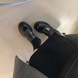 Size 35-40 Flats Shoes For Women Real Leather Casual Loafers High Heels Shoes Woman Fashion Platform Office Lady