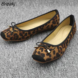 Leopard Ballet Women Slip on Loafers Ladies Ballerina Platform Flats Comfortable Casual Flat