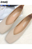 Flat Anti-skid Shoes Women Summer spring Skid-proof Square Toe Flat Korea Style Sandals Shoes Shallow Simple Shoe