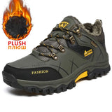 Men Winter Snow Boots Waterproof Leather Sneakers Super Warm Men's Boots Outdoor Male Hiking Boots Work