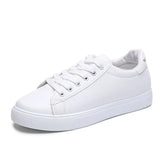 White Shoes 2023 Spring And Autumn New Korean Version Of Women's Board Shoes Students Flat Casual Single Shoes Round Head Tie Women's Shoes