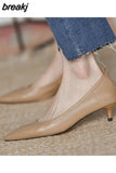 3.5CM Women Low Heels Dress Shoes Pointed Toe Slip on Boat Shoes Solid color Basic Pump Single Shoes Women Office