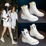 Women's Sneakers New Spring Canvas Lace-Up Vulcanized Shoes Summer Breathable White Casual Women