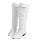 Popular Style Leisure Low-Heeled High-Heeled Boots Round Head Thick-Heeled Knight Boots Large Size Winter Women's