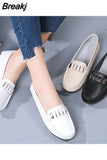 Flats Women Shoes Loafers Genuine Leather Women Flats Slip On Women's Loafers Female Moccasins Shoes Plus